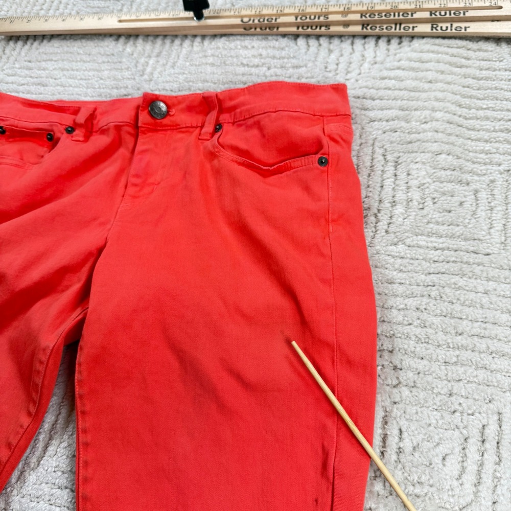 J Crew Toothpick Ankle Jeans Womens 31 Coral Orange Slim Zip Hem 78211 Casual - Picture 12 of 16
